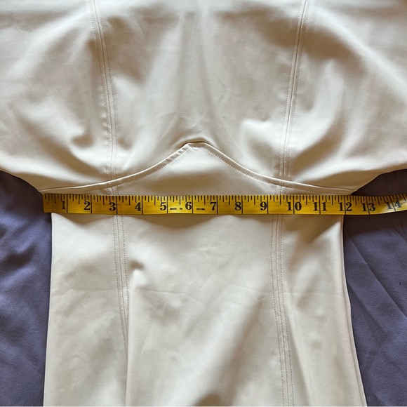 Zara Cream Long-Sleeve Stretch Mini Dress - NWT - Seam Details - Size Small - Picture 6 of 9